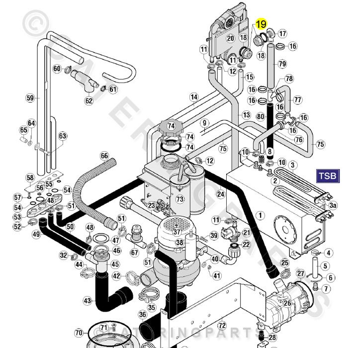 HOBART 324384 PLASTIC NUT 35mm AMX AUX AMS FTN DISHWASHER WASH DRAIN FILTER PUMP eBay